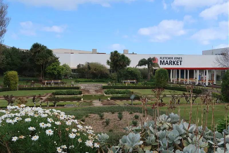 Entrance and gardens at Fletcher Jones Market one of the must-visit things to do in Warrnambool Victoria Australia.