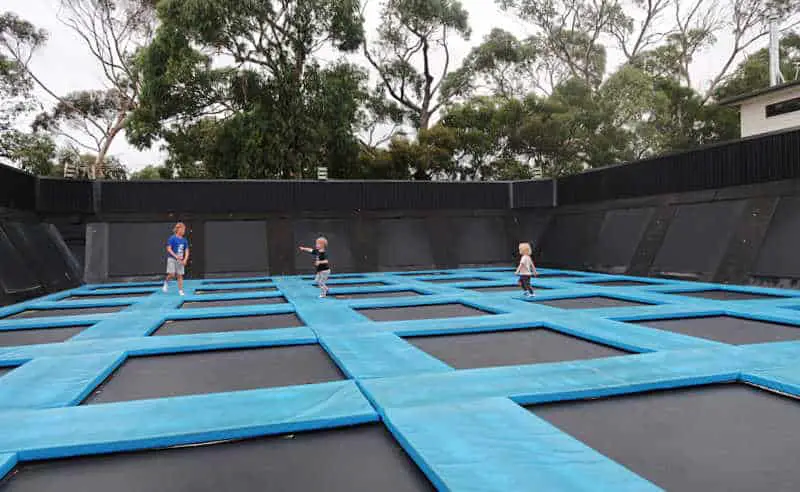 Kids jumping on the trampolines at Jumpz Anglesea Great Ocean Road Resort.
