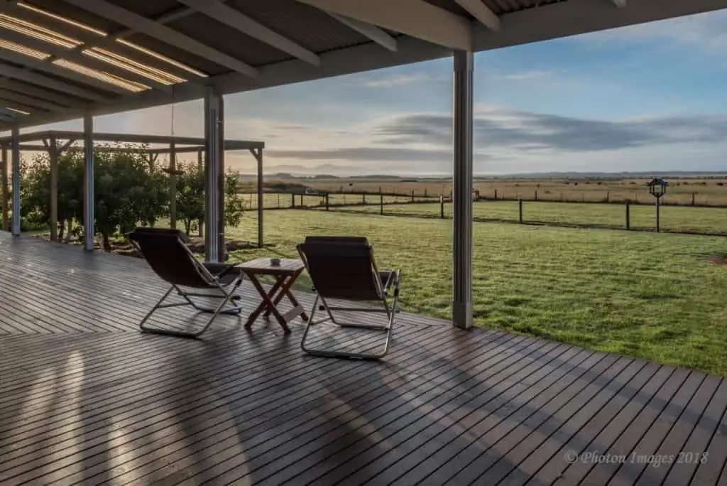 Deck with outdoor setting and views at Sanctuary@Waratah.