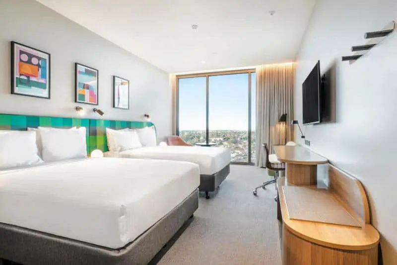 Guest room at the Holiday Inn Werribee Hotel.
