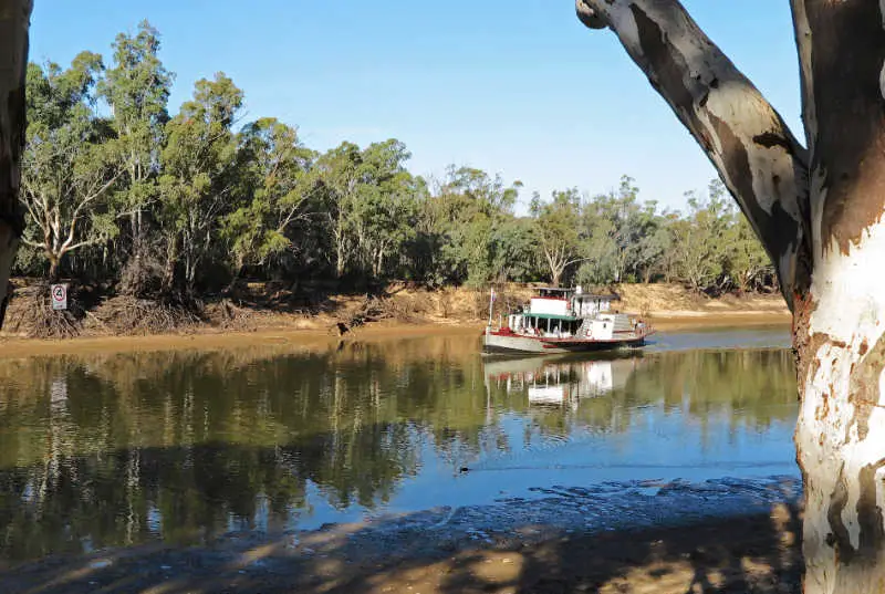 Paddle Steamer along the Murray River in Echuca Victoria.