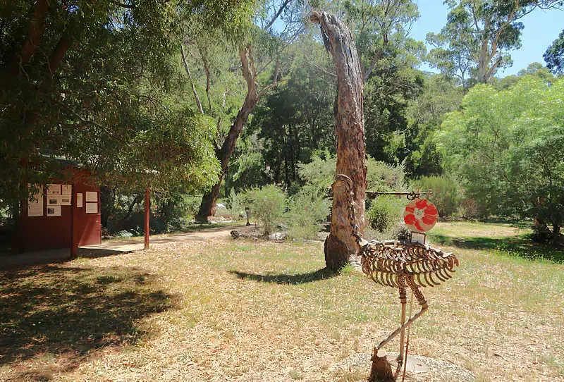 Sculpture at the Halls Gap Botanical Gardens.
