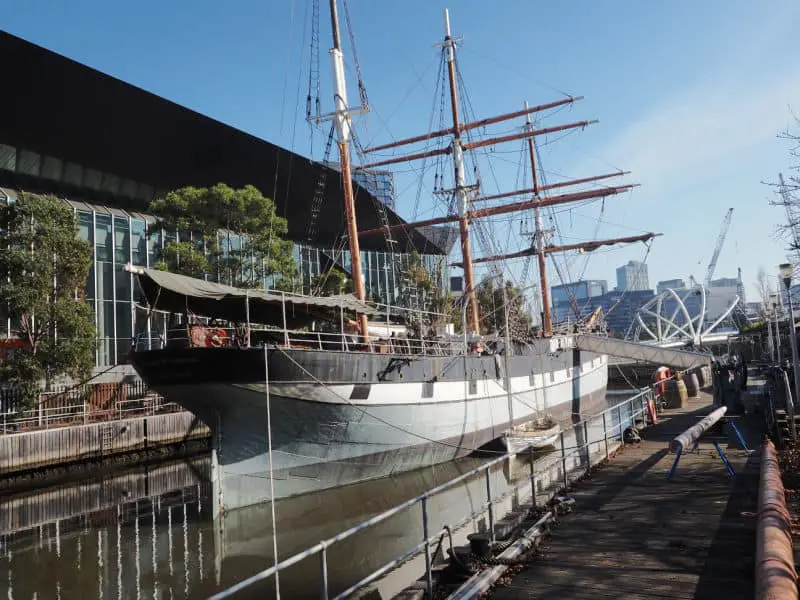 The Polly Woodside tall ship in Melbourne.